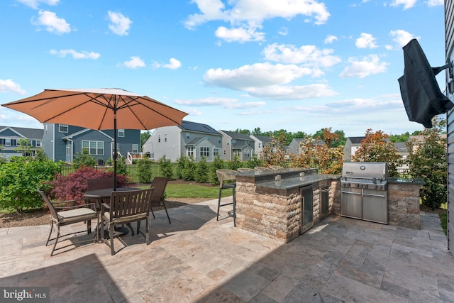 2042 Morgan Creek Dr, Quakertown, PA 18951 - view of patio / terrace featuring a residential view, a bar, and outdoor dining space