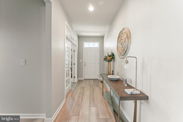 2042 Morgan Creek Dr, Quakertown, PA 18951 - doorway to outside featuring light wood finished floors, baseboards, and recessed lighting