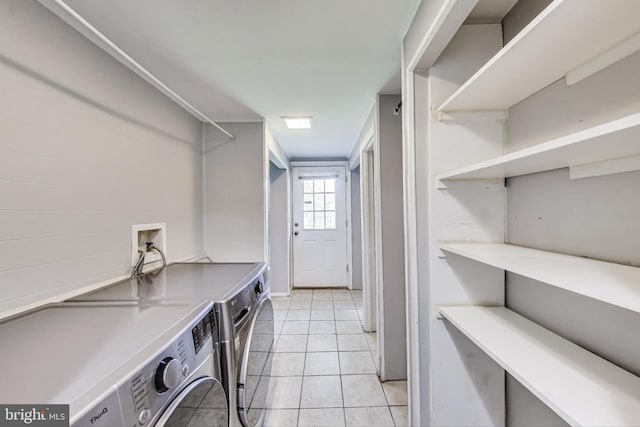 9112 3rd St, Lanham, MD 20706 - laundry room with independent washer and dryer and light tile patterned flooring