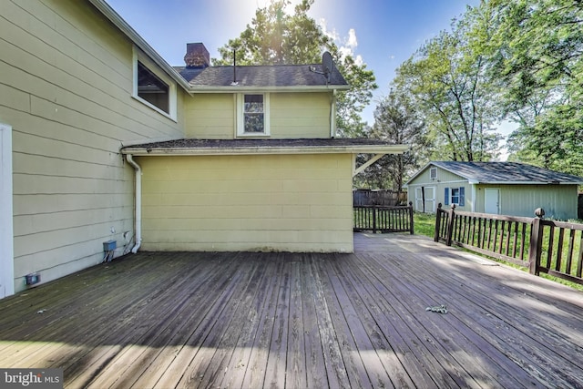 9112 3rd St, Lanham, MD 20706 - deck featuring an outbuilding