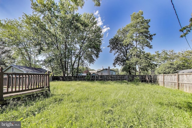 9112 3rd St, Lanham, MD 20706 - view of yard with a wooden deck