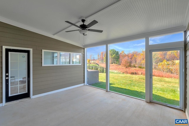 3 Farrow Ter, Charlottesville, VA 22901 - unfurnished sunroom featuring ceiling fan and vaulted ceiling