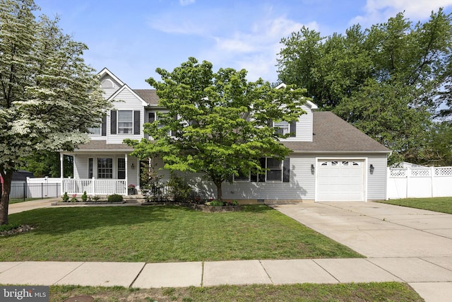 109 Johnson Ave, Oaklyn, NJ 08107 - view of front facade featuring an attached garage, a porch, concrete driveway, and roof with shingles