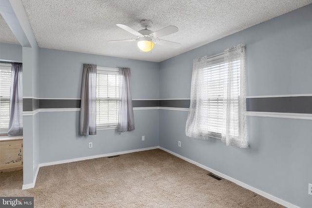 109 Johnson Ave, Oaklyn, NJ 08107 - empty room with a ceiling fan, carpet flooring, a textured ceiling, and baseboards