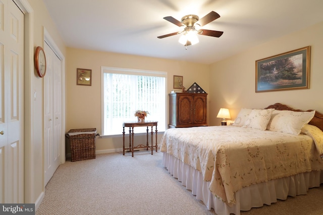128 Penns Ct, Centre Hall, PA 16828 - bedroom with light carpet, baseboards, and a ceiling fan