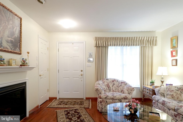 128 Penns Ct, Centre Hall, PA 16828 - living room featuring plenty of natural light, wood finished floors, and a glass covered fireplace
