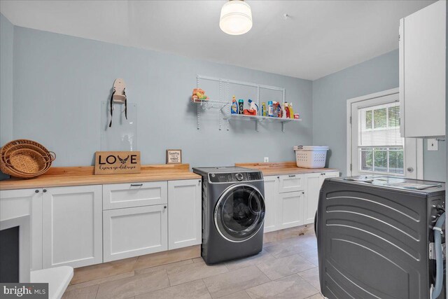 20 Laurel Dr, Tabernacle, NJ 08088 - washroom featuring cabinet space, light tile patterned flooring, and washer and clothes dryer