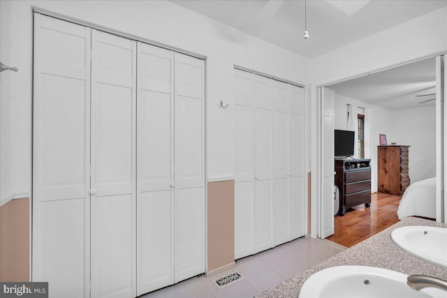 20 Laurel Dr, Tabernacle, NJ 08088 - bathroom featuring a closet, double vanity, and tile patterned floors