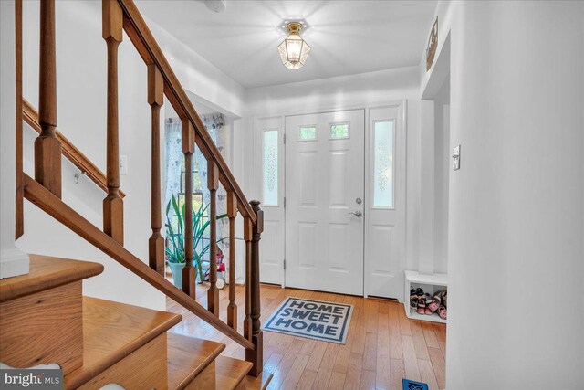 20 Laurel Dr, Tabernacle, NJ 08088 - foyer with stairs and light wood-style floors