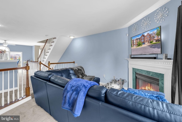6 Victoria Sq, Frederick, MD 21702 - living room featuring a warm lit fireplace