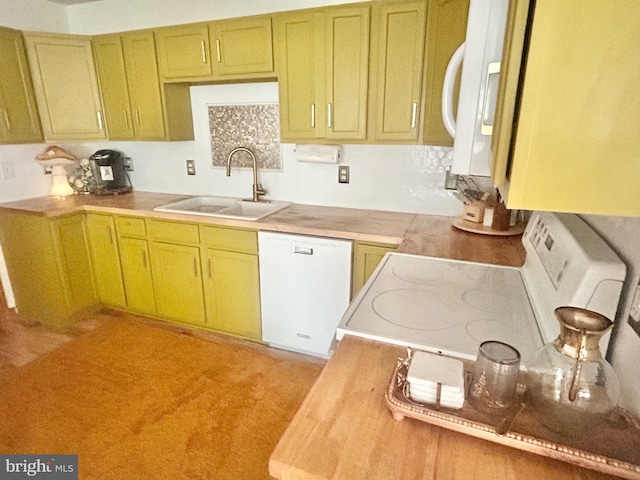 415 Rolly Rd, Mount Jackson, VA 22842 - kitchen featuring a sink, white appliances, and light countertops