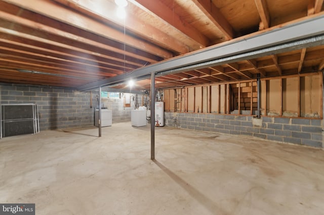 13021 Morningside Ln, Silver Spring, MD 20904 - unfinished basement featuring water heater and washing machine and dryer
