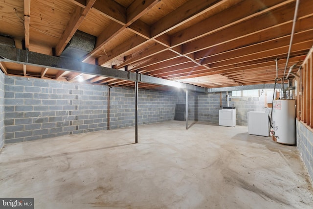 13021 Morningside Ln, Silver Spring, MD 20904 - unfinished below grade area featuring gas water heater and washer and dryer