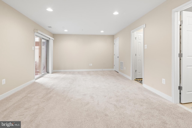 14039 Fox Hill Rd, Sparks, MD 21152 - spare room featuring light carpet, recessed lighting, and baseboards