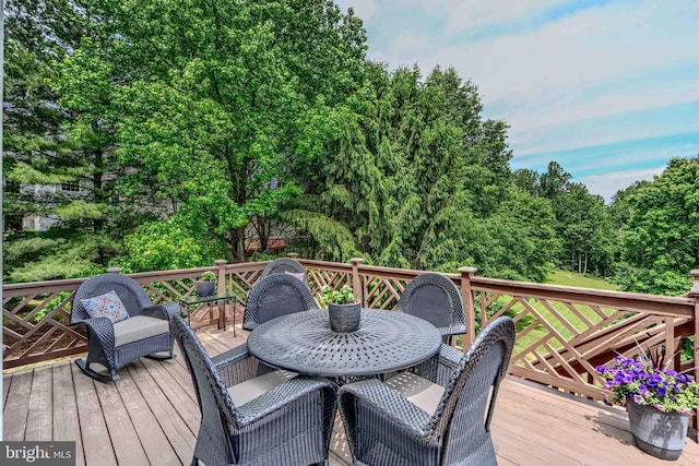 11920 Mays Chapel Rd, Lutherville Timonium, MD 21093 - wooden terrace featuring outdoor dining space