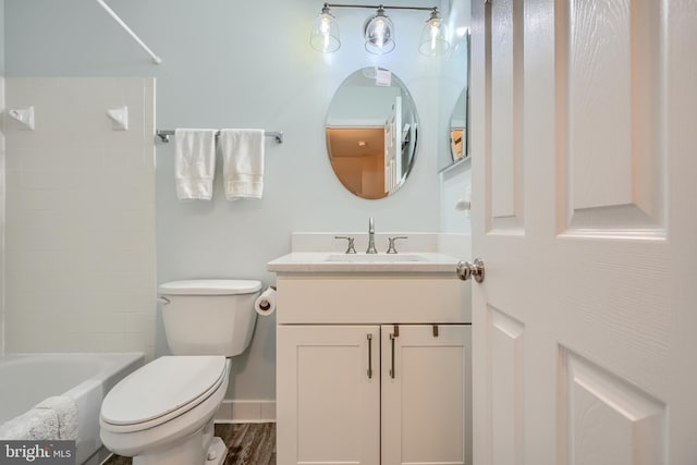 11920 Mays Chapel Rd, Lutherville Timonium, MD 21093 - bathroom with vanity, toilet, and tub / shower combination