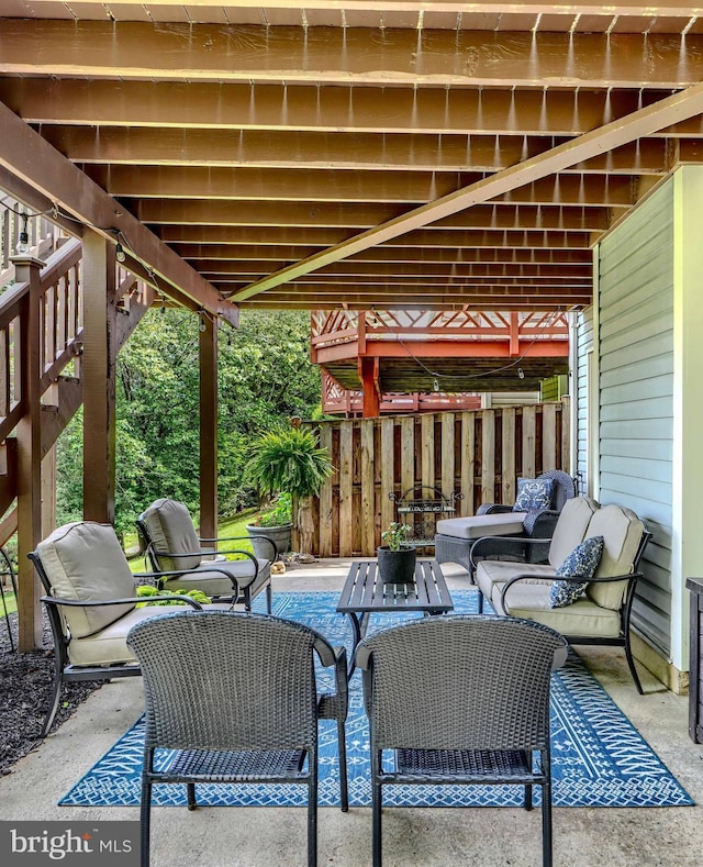 11920 Mays Chapel Rd, Lutherville Timonium, MD 21093 - view of patio / terrace with an outdoor living space