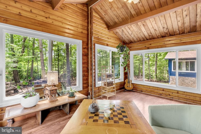 11621 Deadwood Dr, Lusby, MD 20657 - sunroom / solarium featuring wood ceiling, wood finished floors, and wood walls