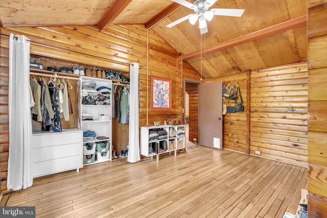11621 Deadwood Dr, Lusby, MD 20657 - bedroom featuring hardwood / wood-style floors, a closet, wood ceiling, and a ceiling fan