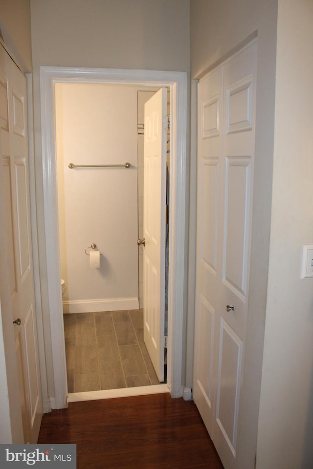 600 Moonglow Rd Unit 302, Odenton, MD 21113 - hall with baseboards and wood finished floors