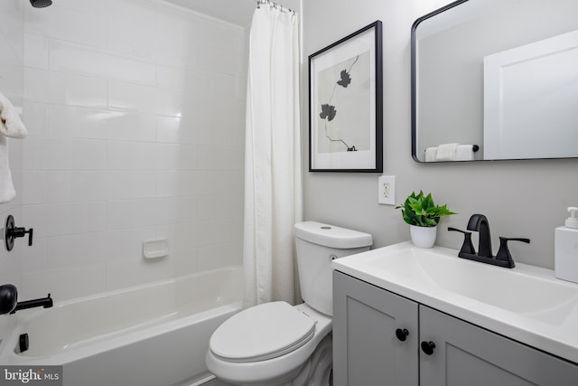 609 Eldrid Dr, Silver Spring, MD 20904 - full bathroom with vanity, toilet, and shower / bath combination with curtain