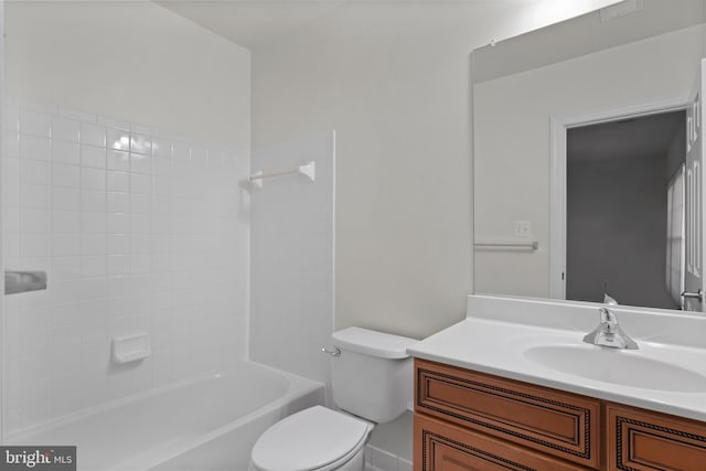 14603 Turner Wootton Pkwy, Upper Marlboro, MD 20774 - bathroom with vanity, toilet, and shower / washtub combination