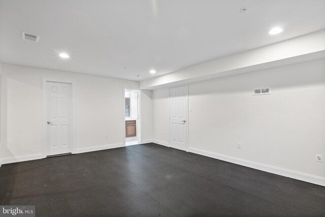 14603 Turner Wootton Pkwy, Upper Marlboro, MD 20774 - below grade area featuring recessed lighting, baseboards, and dark rubber floors