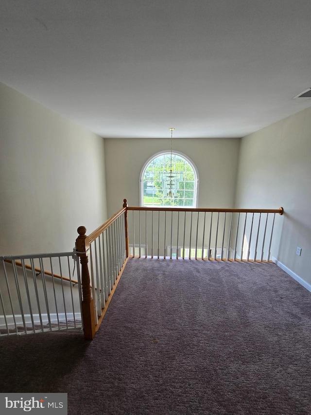 355 Leonard Ave, Hamilton, NJ 08619 - unfurnished room with carpet flooring and a chandelier