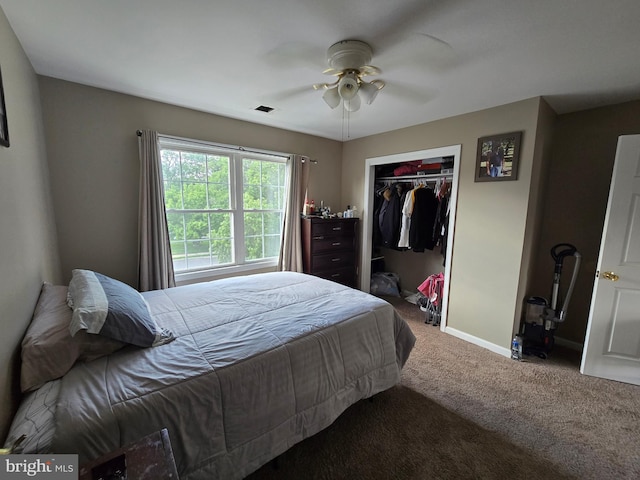 355 Leonard Ave, Hamilton, NJ 08619 - carpeted bedroom with a closet and ceiling fan