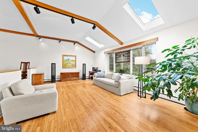 3 Vanderveer Dr, Lawrenceville, NJ 08648 - living room featuring a skylight and wood finished floors