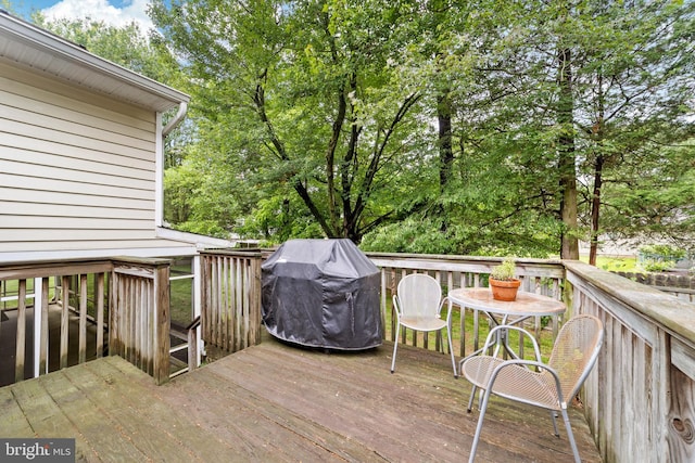 3 Vanderveer Dr, Lawrenceville, NJ 08648 - wooden deck featuring grilling area and view of wooded area