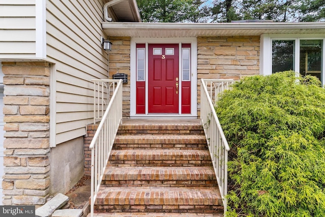 3 Vanderveer Dr, Lawrenceville, NJ 08648 - view of exterior entry with stone siding