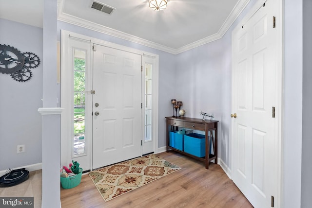 4320 Thomas Brigade Ln, Fairfax, VA 22033 - entrance foyer featuring wood finished floors, baseboards, and crown molding