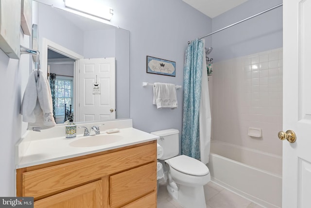 4320 Thomas Brigade Ln, Fairfax, VA 22033 - bathroom with toilet, vanity, shower / bath combo, and tile patterned flooring