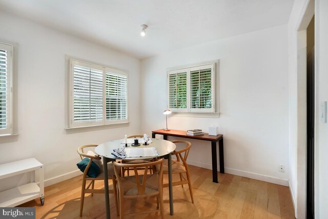 3503 Martha Custis Dr, Alexandria, VA 22302 - dining area featuring light wood-style floors and baseboards