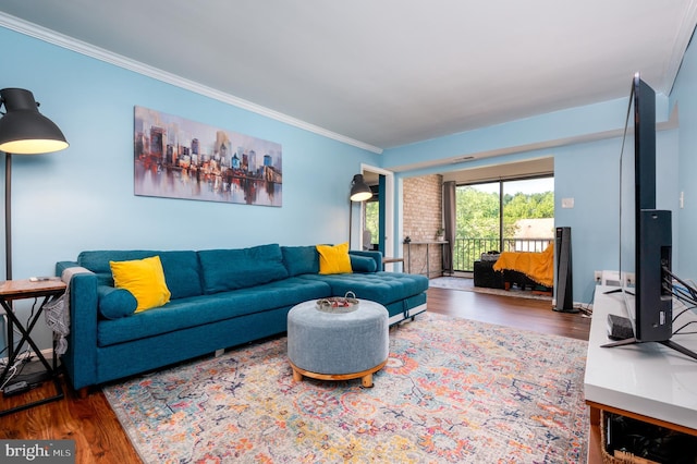 7708 Hanover Pkwy Unit 303, Greenbelt, MD 20770 - living area with wood finished floors and ornamental molding
