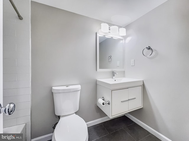 4920 Ed Mcclain Rd, Monrovia, MD 21770 - full bath featuring toilet, vanity, tile patterned flooring, and baseboards