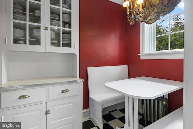 60 Old Eagle School Rd, Wayne, PA 19087 - dining area featuring a chandelier and radiator