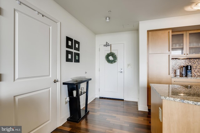 675 President St Unit 2105, Baltimore, MD 21202 - foyer entrance featuring dark wood finished floors and baseboards