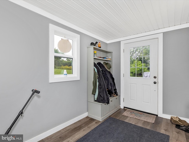42 Bucher John Rd, Union Bridge, MD 21791 - mudroom with wood finished floors, wood ceiling, and baseboards