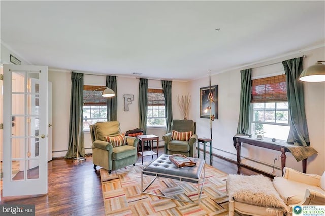 113 S Fairview St, Macungie, PA 18062 - living area with healthy amount of natural light, crown molding, and wood finished floors
