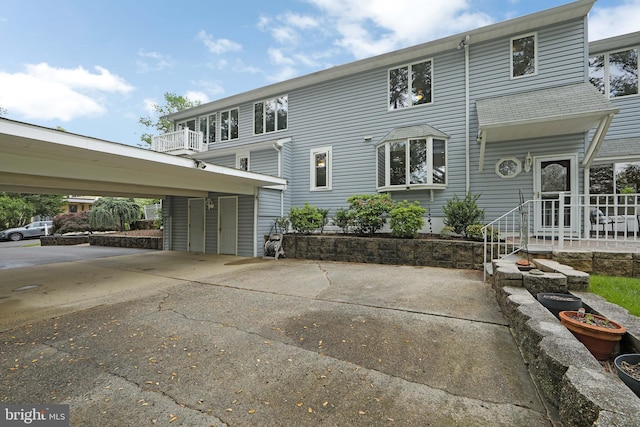 130 Bellmawr Ave, Haddon Heights, NJ 08035 - view of front of home with concrete driveway and an attached carport