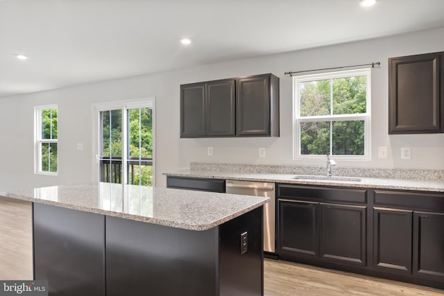 115 Shiningfield Ct, Middle River, MD 21220 - kitchen featuring dishwasher, plenty of natural light, a sink, light wood-style flooring, and recessed lighting