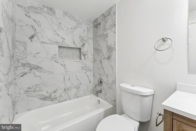 13929 Carthage Cir, Burtonsville, MD 20866 - bathroom featuring vanity, tub / shower combination, and toilet