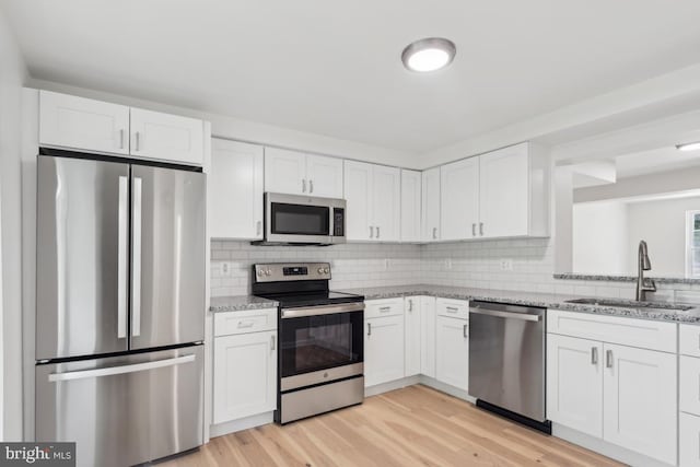 13929 Carthage Cir, Burtonsville, MD 20866 - kitchen with appliances with stainless steel finishes, a sink, and white cabinets