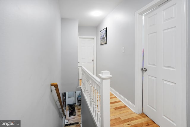 851 Carl Miller Blvd, Camden, NJ 08104 - hall with an upstairs landing, light wood-style flooring, and baseboards