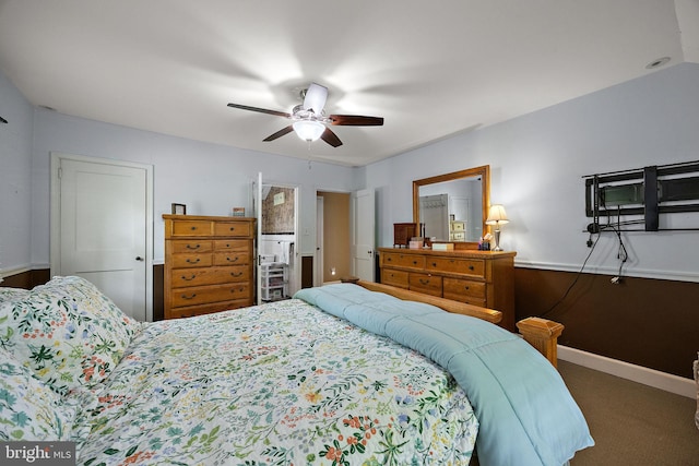 201 S Rd, Wilmington, DE 19809 - bedroom featuring carpet floors, a ceiling fan, and baseboards