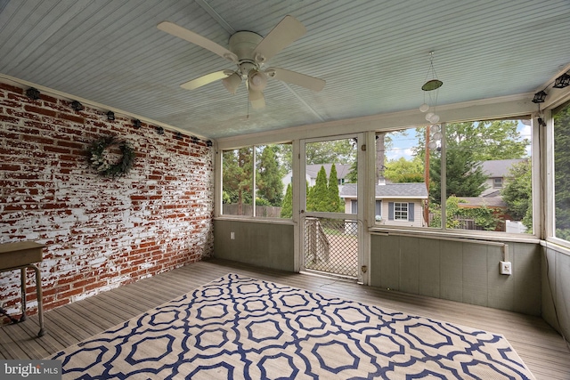 201 S Rd, Wilmington, DE 19809 - unfurnished sunroom featuring plenty of natural light and a ceiling fan