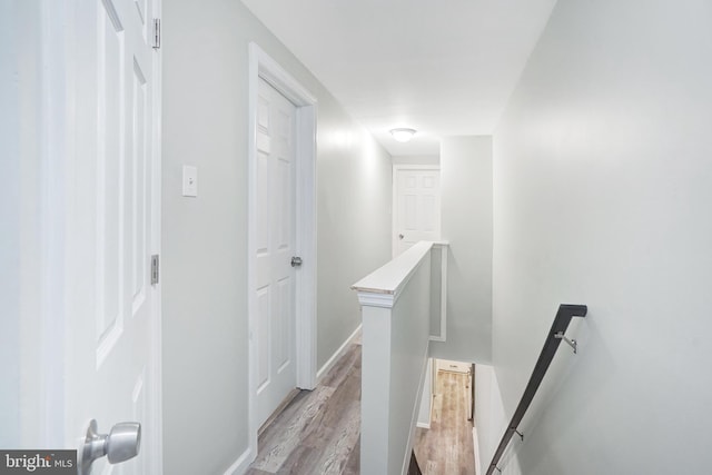 565 Line St, Camden, NJ 08103 - hall featuring an upstairs landing, light wood-type flooring, and baseboards