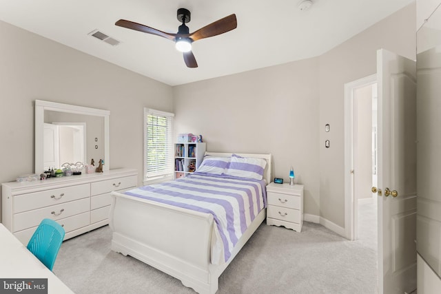 22962 Lois Ln, Brambleton, VA 20148 - bedroom with light carpet, baseboards, and a ceiling fan